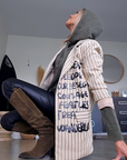 Veste boy à rayures et tags