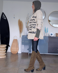 Veste boy à rayures et tags