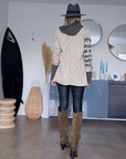 Veste boy à rayures et tags
