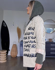 Veste boy à rayures et tags