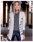 Veste boy à rayures et tags
