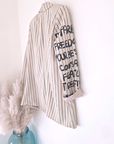 Veste boy à rayures et tags