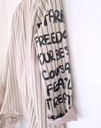 Veste boy à rayures et tags