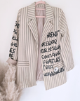 Veste boy à rayures et tags