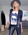 Veste noire à tags parmes