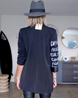 Veste noire à tags parmes