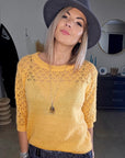 🔥Pull jaune ajouré