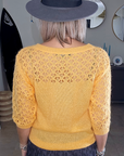 🔥Pull jaune ajouré