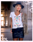 Tee-shirt blanc rock mexicain