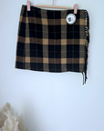 Jupe portefeuille à carreaux