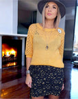 🔥Pull jaune ajouré