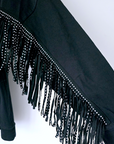 Sweat noir à franges