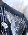 Veste cuir à sequins