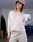 Sweat maille rock&love beige clair
