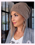 Bonnet velours beige