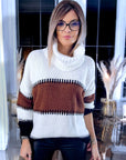 Pull long tricolore