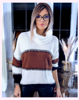 Pull long tricolore