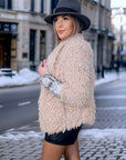 Manteau bouclette beige