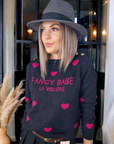 Pull cœur fuchsia