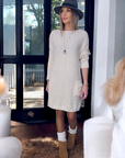 Robe pull beige clair