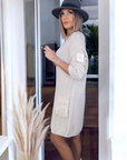 Robe pull beige clair
