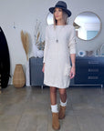 Robe pull beige clair