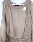 Robe Sharon bi-matière beige
