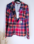 Veste cintrée à carreaux et strass - 𝐌𝐚𝐫𝐢𝐧𝐚𝟒𝟒𝐟𝐚𝐦𝐢𝐥𝐲