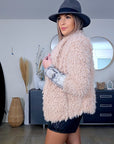 Manteau bouclette beige