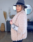 Manteau bouclette beige