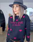 Pull cœur fuchsia