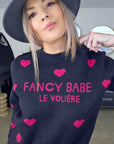 Pull cœur fuchsia