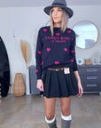 Pull cœur fuchsia