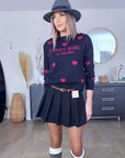 Pull cœur fuchsia
