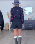 Pull cœur fuchsia