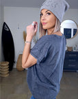 Bonnet velours gris