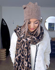 Bonnet velours beige