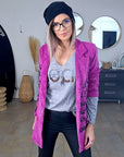 Veste velours côtelé à tags