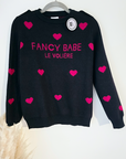 Pull cœur fuchsia