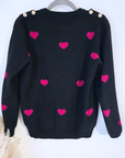 Pull cœur fuchsia