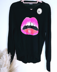 Pull bouche bicolore