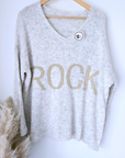 Pull long à maille rock