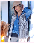 Veste fourrure sans manche