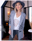 Veste grise à tags