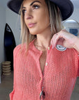Cardigan corail en cachemire - 𝐌𝐚𝐫𝐢𝐧𝐚𝟒𝟒𝐟𝐚𝐦𝐢𝐥𝐲