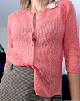Cardigan corail en cachemire - 𝐌𝐚𝐫𝐢𝐧𝐚𝟒𝟒𝐟𝐚𝐦𝐢𝐥𝐲