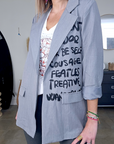 Veste grise à tags