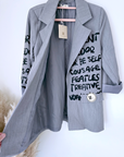 Veste grise à tags