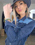 Chemise bleue en denim