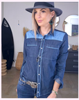 Chemise bleue en denim